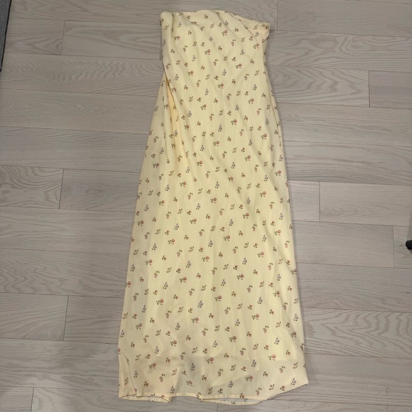 Princess Poly Floral Strapless Yellow Maxi Dress - Picture 2 of 6